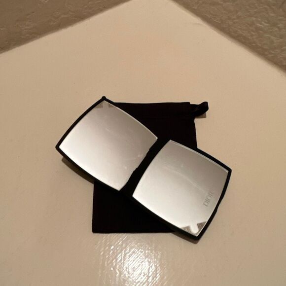 Dior Square Compact Mirror Black Matte Makeup Travel Luxury Cosmetic New - Picture 3 of 6